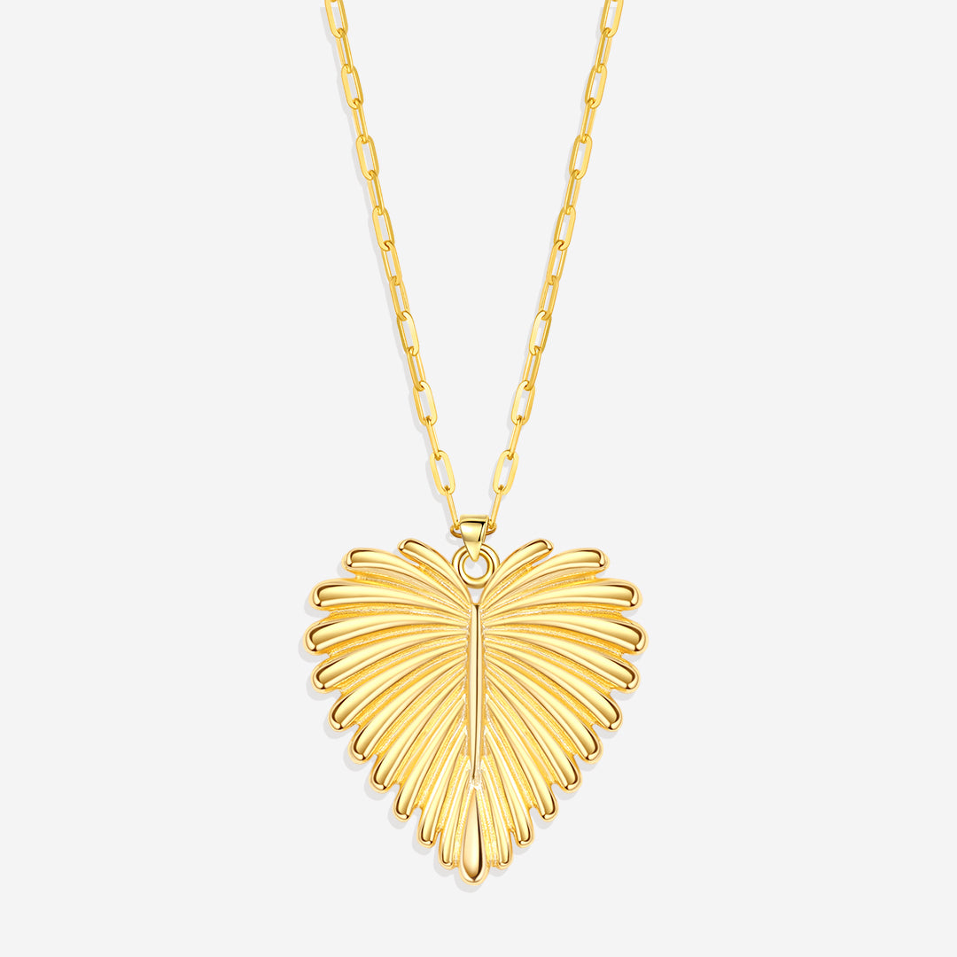 Full-Heart Palm Pendant Necklace