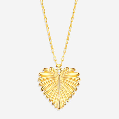 Full-Heart Palm Pendant Necklace