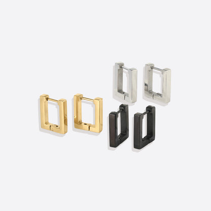 Chunky Square Huggie Earrings