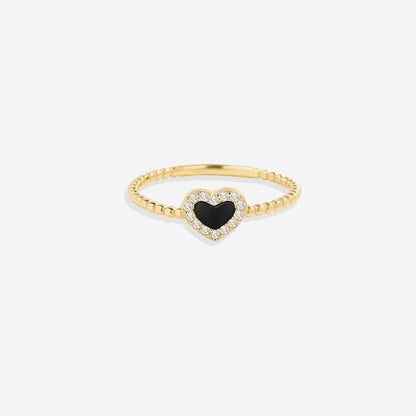 Tiny Gemstone Heart Ring