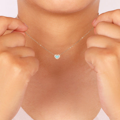 Tiny Turquoise Heart Choker