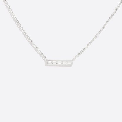 Dainty Crystal Bar Pendant Necklace