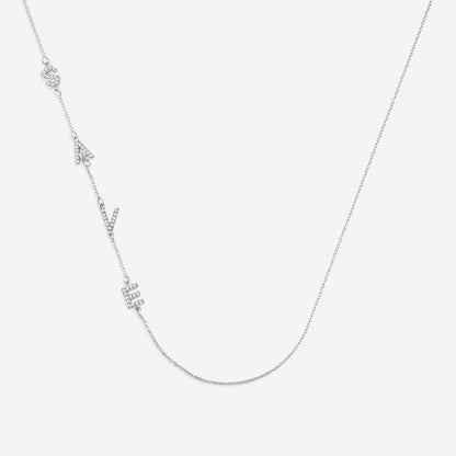 Sideways Pave Initials Necklace