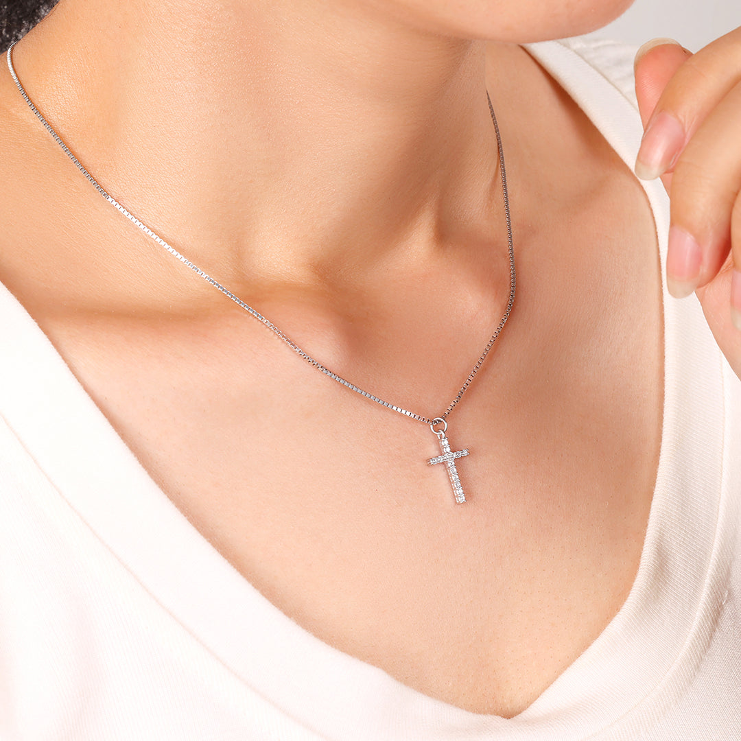 Pave Cross Necklace