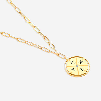 Personalized Compass Pendant Necklace