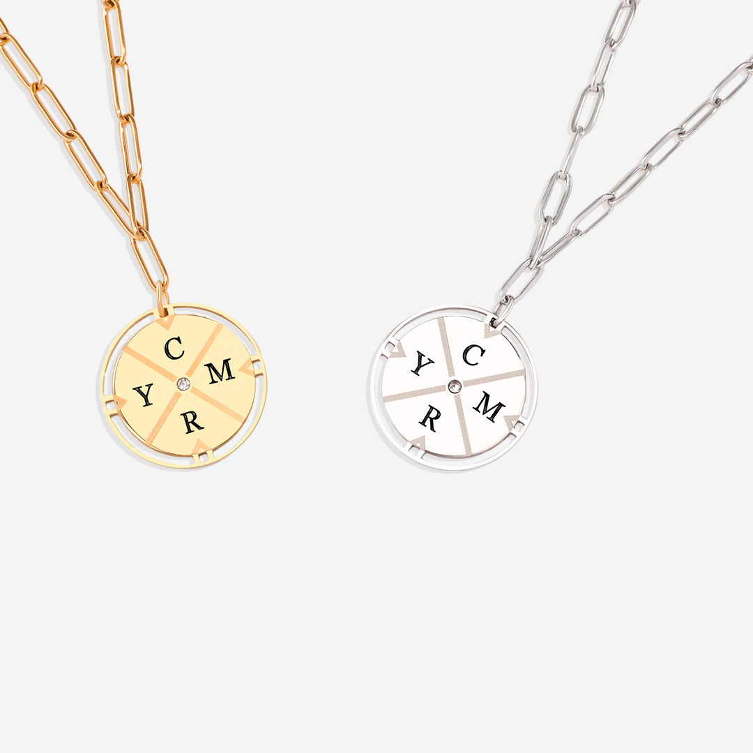 Personalized Compass Pendant Necklace