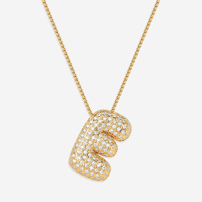 Pave Initial Bubble Necklace