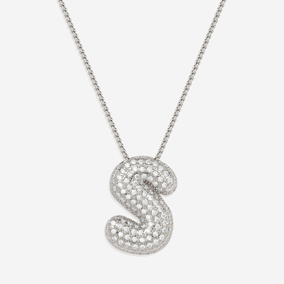 Pave Initial Bubble Necklace