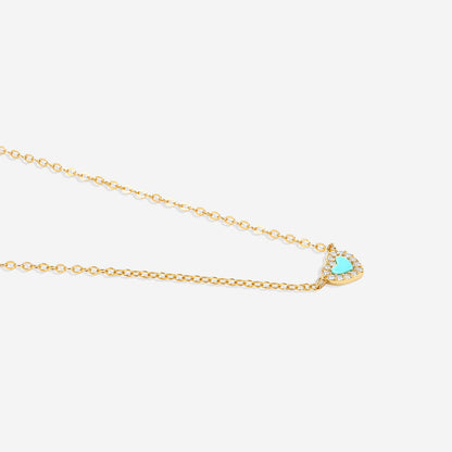 Tiny Turquoise Heart Choker