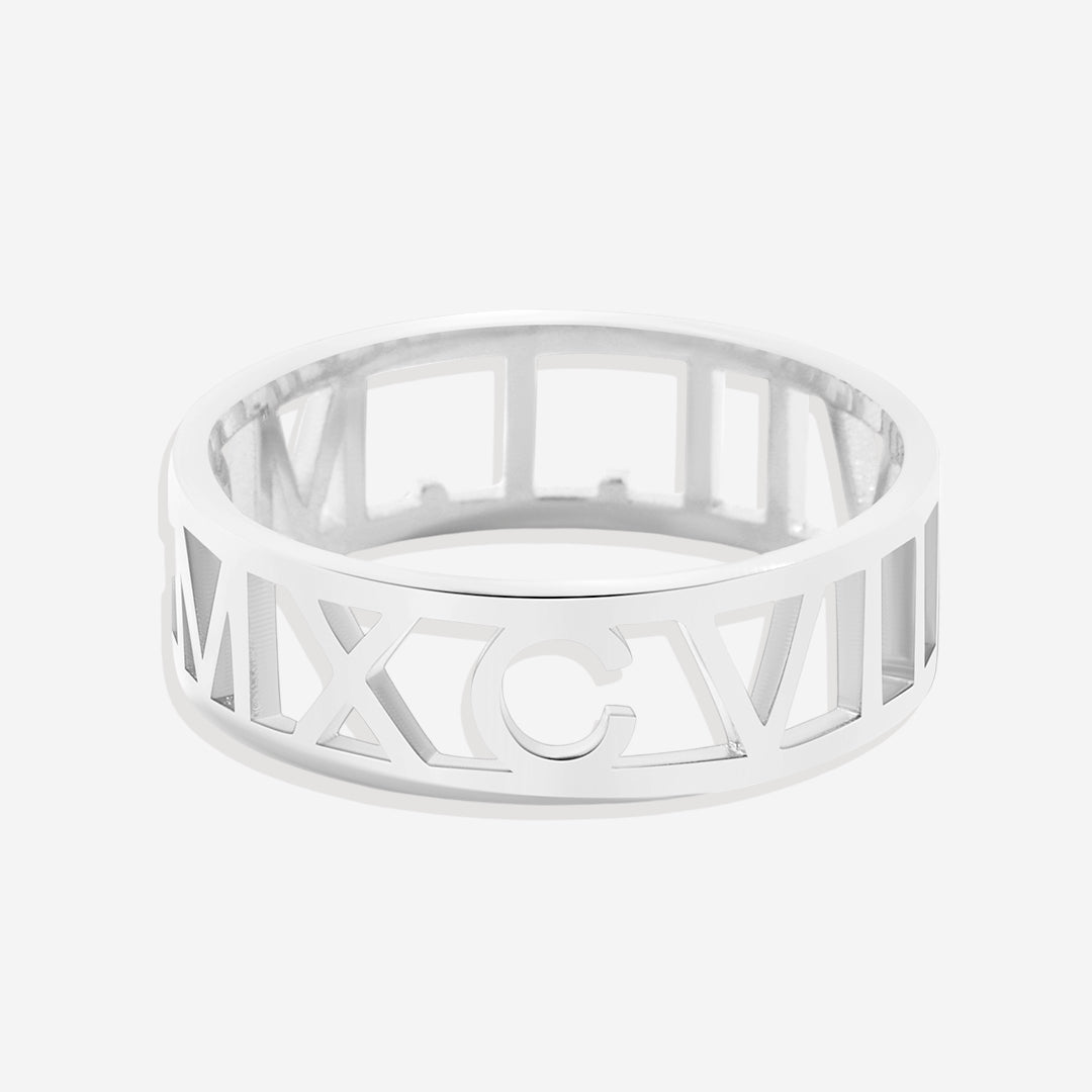 Personalized Roman Numeral Ring