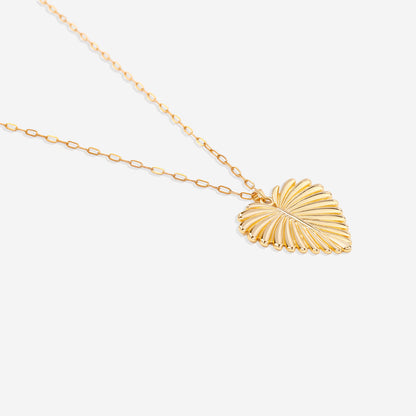 Full-Heart Palm Pendant Necklace