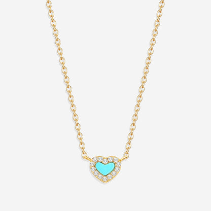 Tiny Turquoise Heart Choker