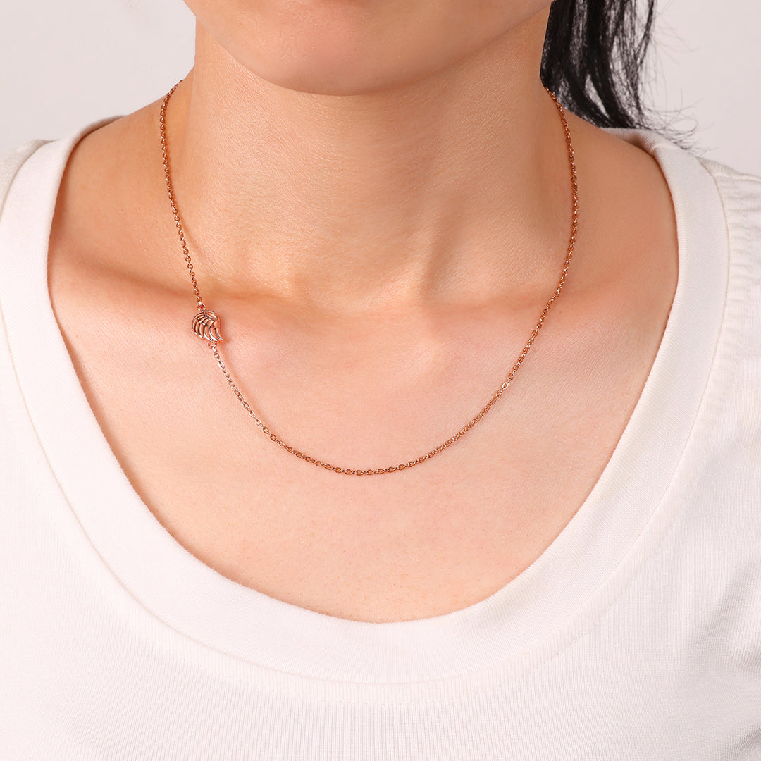 Dainty Angel Wing Charm Necklace