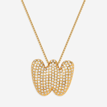 Pave Initial Bubble Necklace