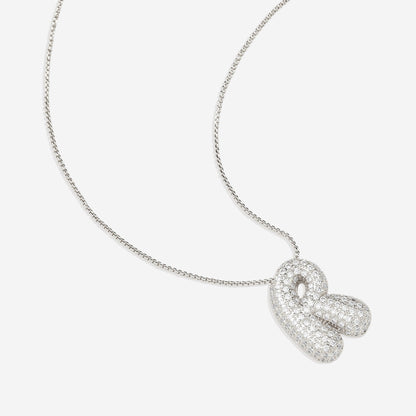 Pave Initial Bubble Necklace