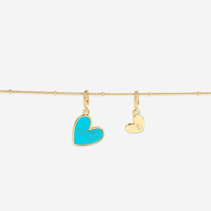 Turquoise Initial Heart Necklace