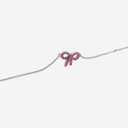 Pink Pave Bow Bracelet