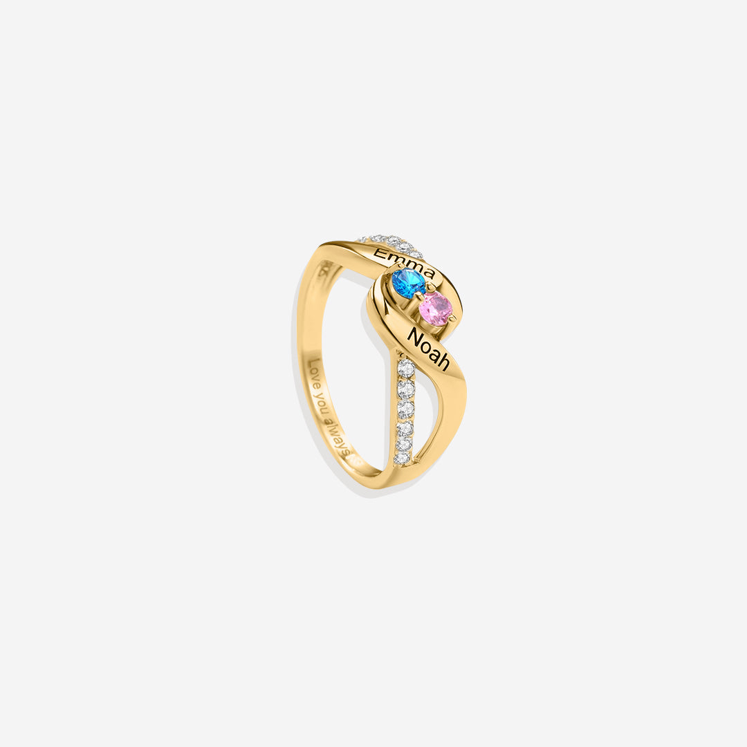 Forever Love Two Birthstone Ring