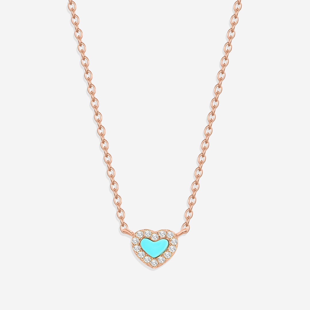 Tiny Turquoise Heart Choker