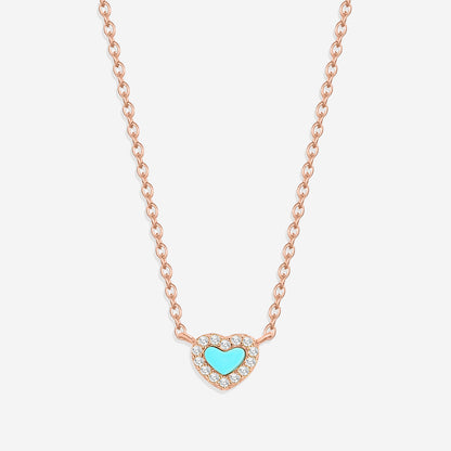 Tiny Turquoise Heart Choker