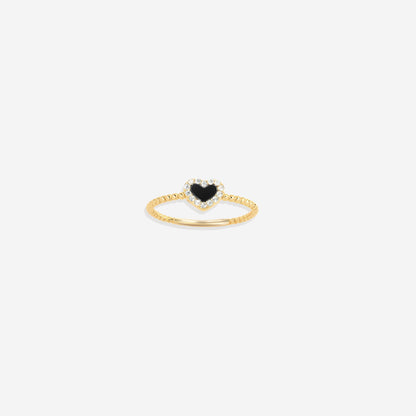 Tiny Gemstone Heart Ring