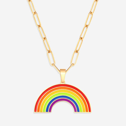 Personalized Rainbow Pendant Necklace