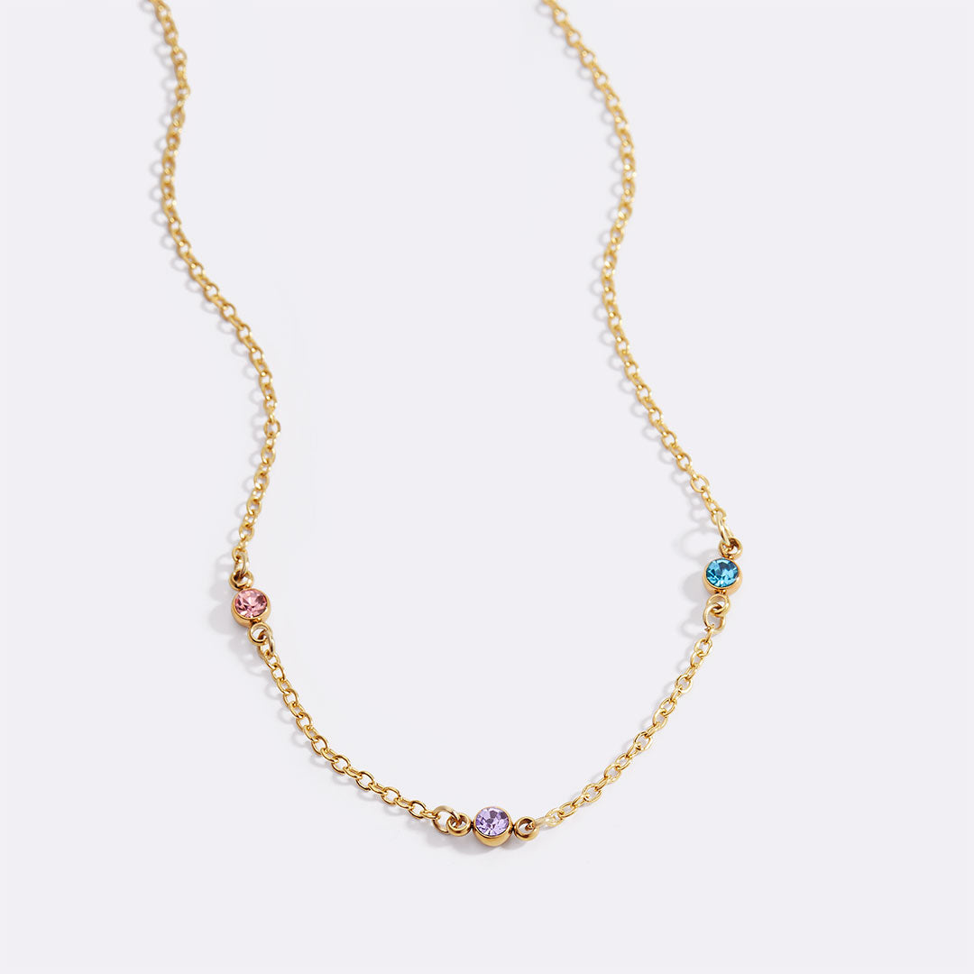 Dainty Birthstone Station Necklace