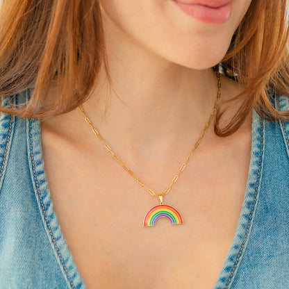 Personalized Rainbow Pendant Necklace