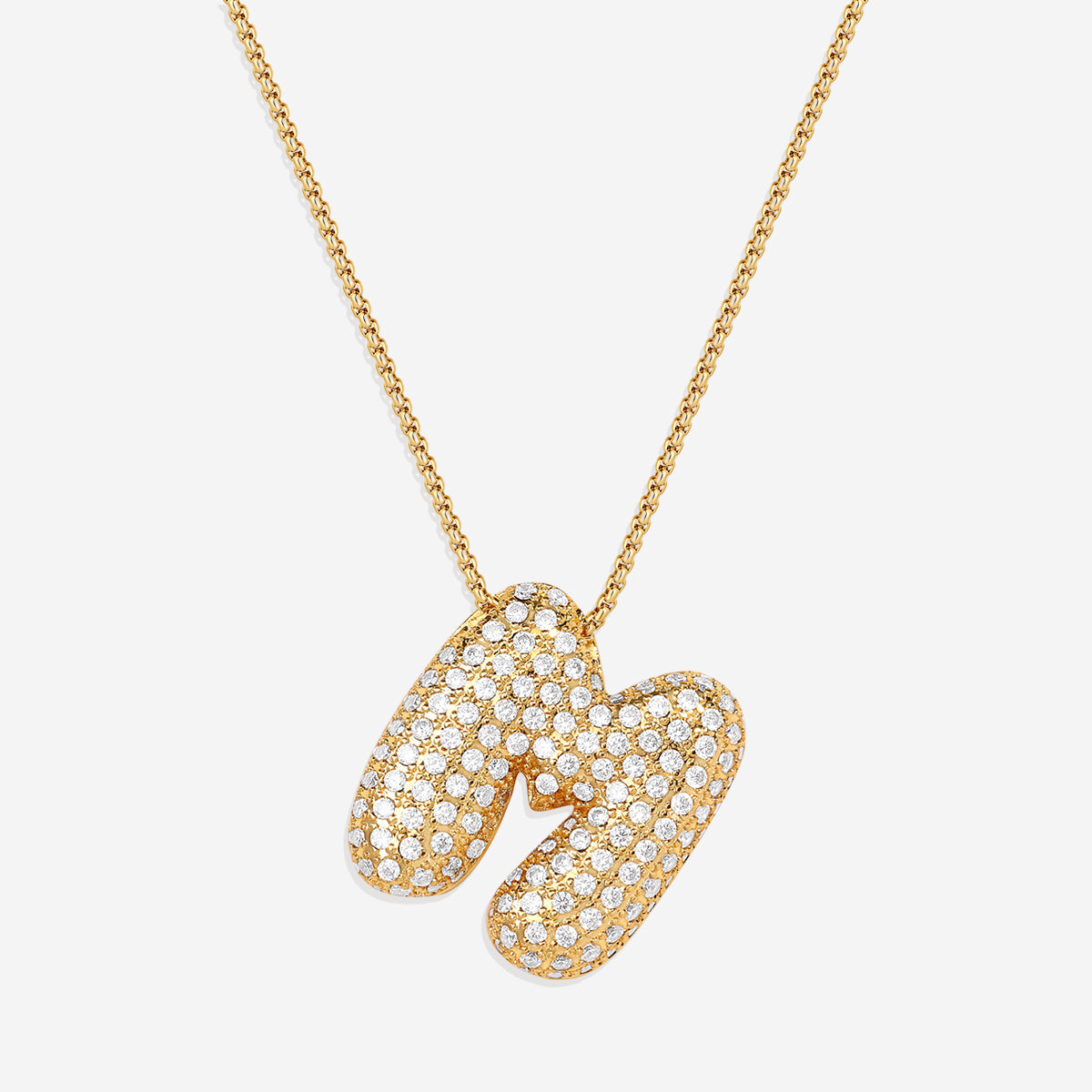 Pave Initial Bubble Necklace