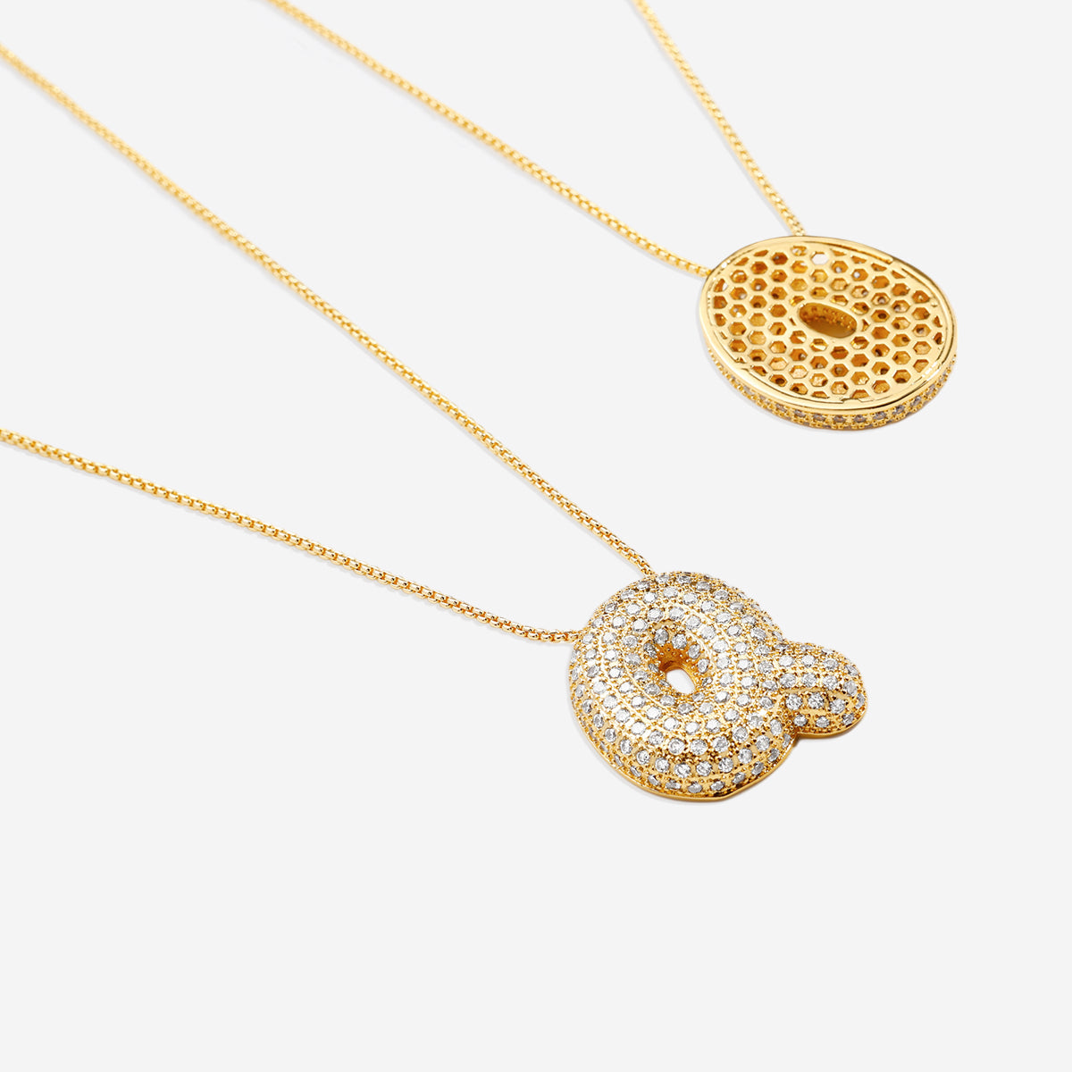 Pave Initial Bubble Necklace