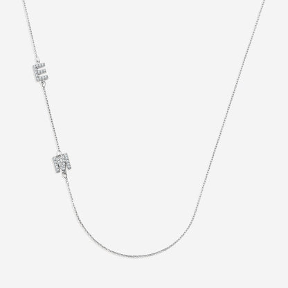 Sideways Pave Initials Necklace