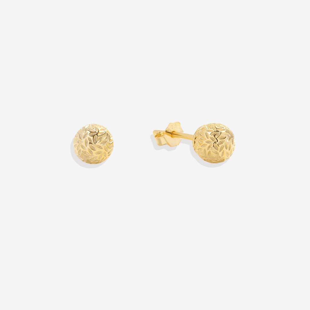 Textured Gold Ball Studs