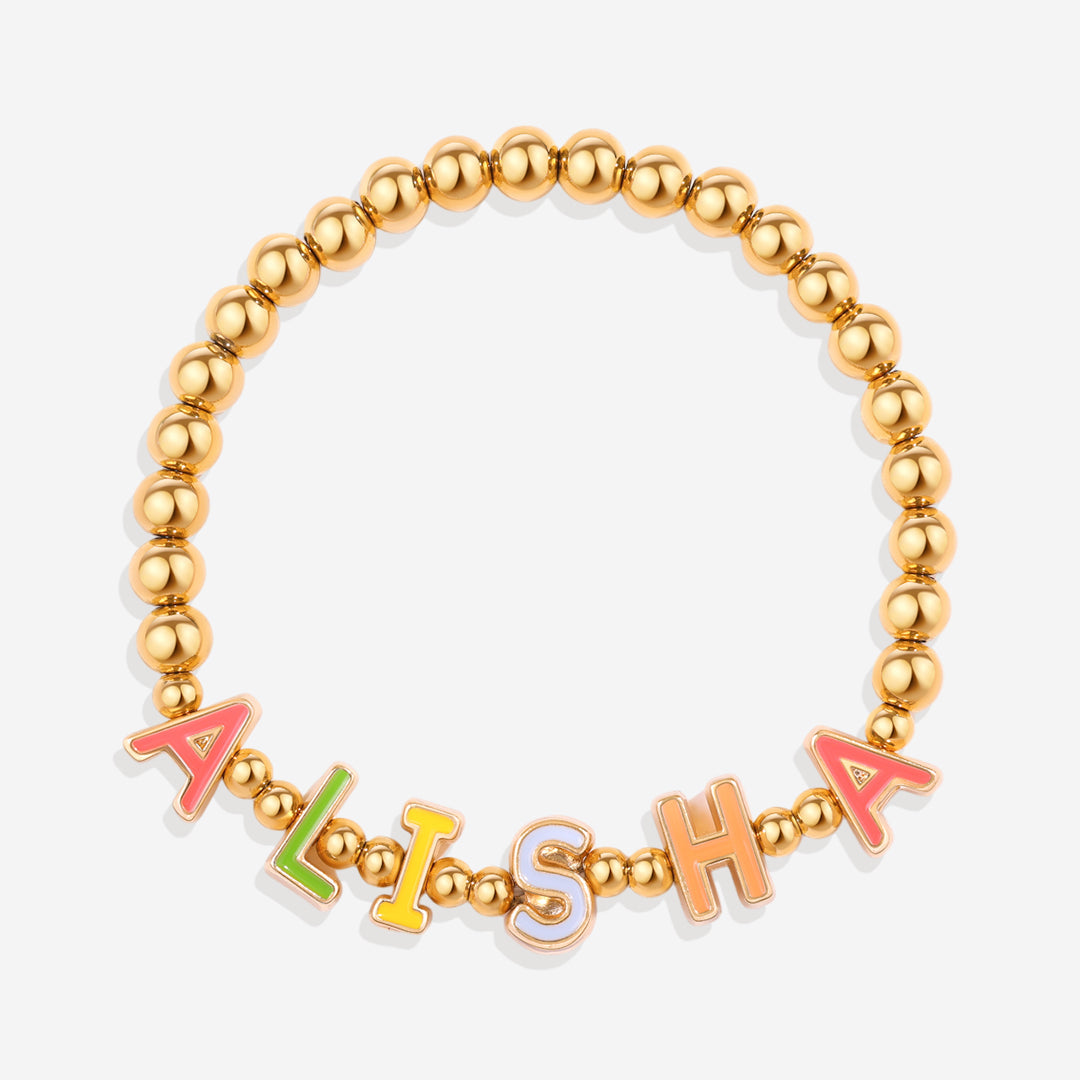 Rainbow Candy Letter Bracelet