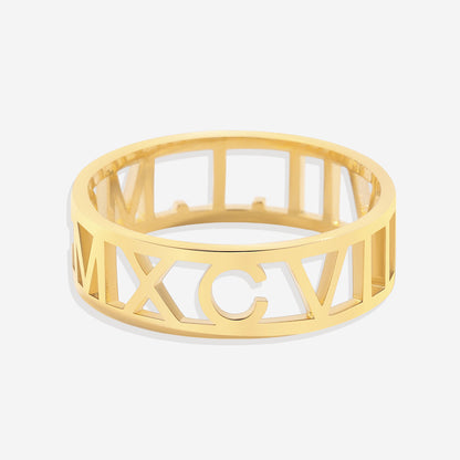 Personalized Roman Numeral Ring