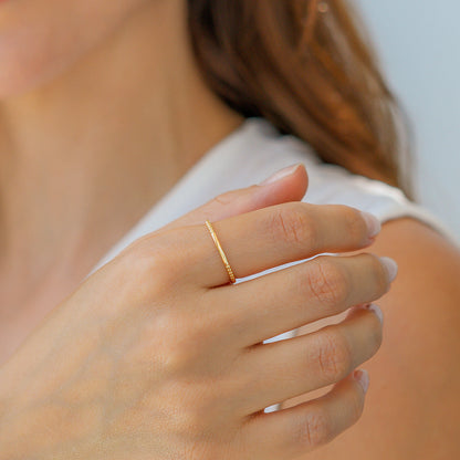 Gold Vermeil Dainty Stacking Beaded Ring