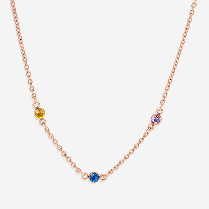 Dainty Birthstone Station Necklace