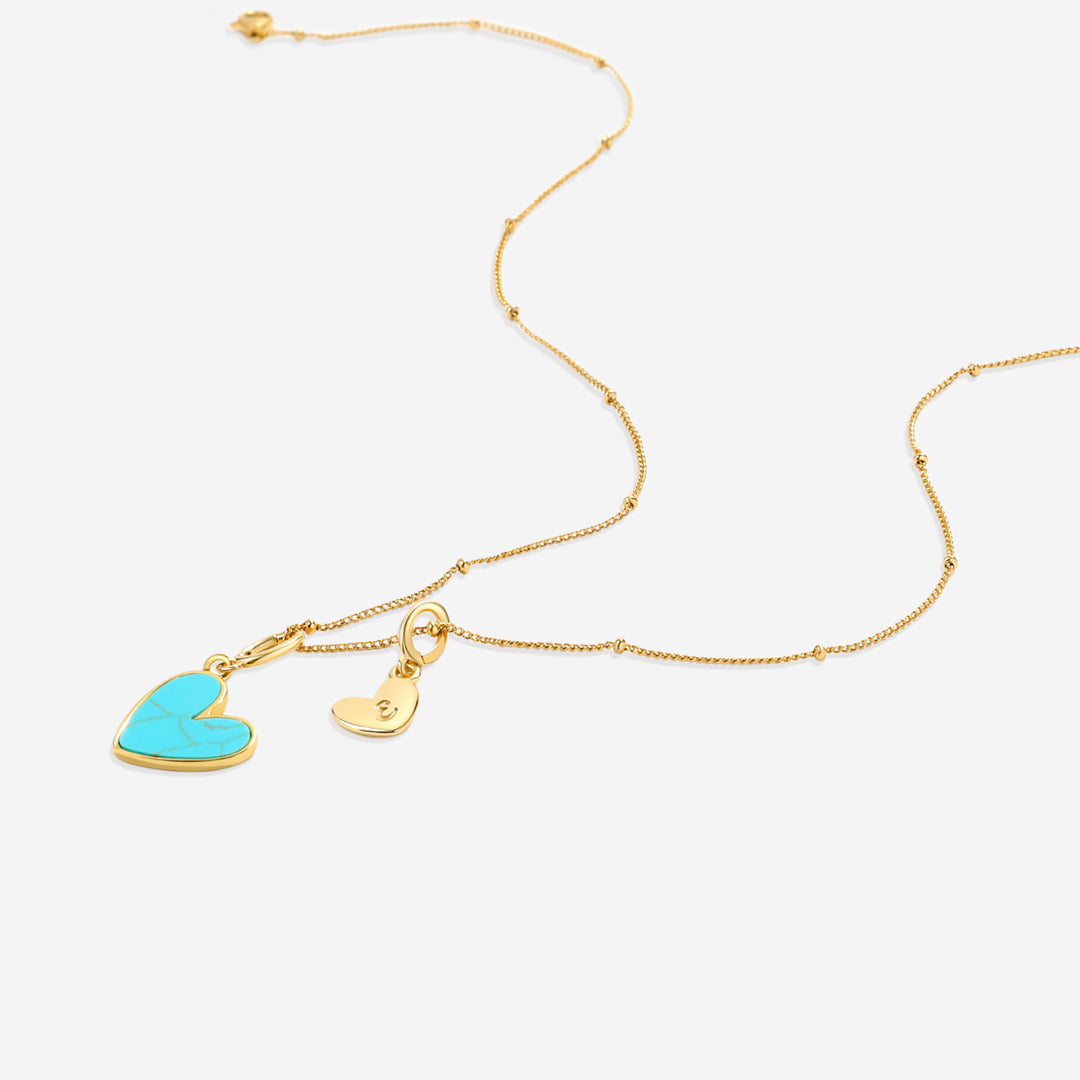 Turquoise Initial Heart Necklace