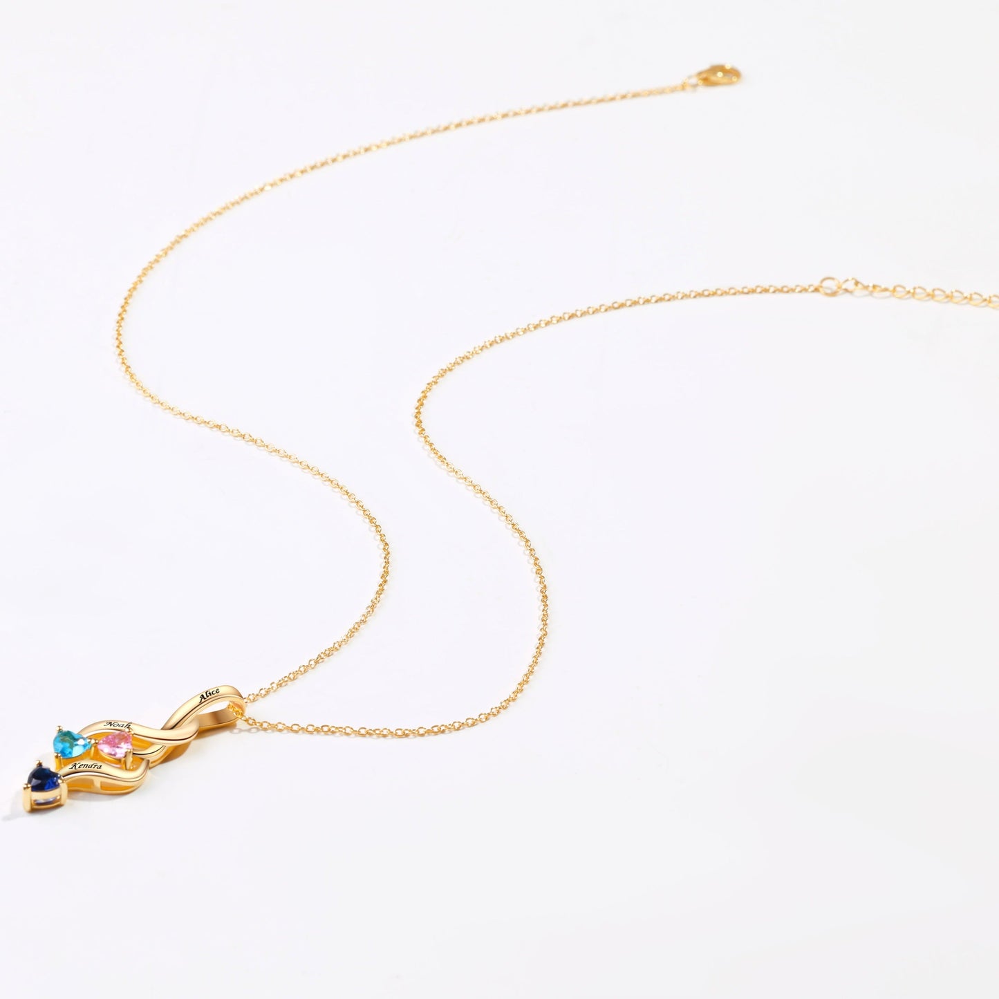 Family Hearts Birthstone Flow Necklace