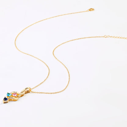 Family Hearts Birthstone Flow Necklace