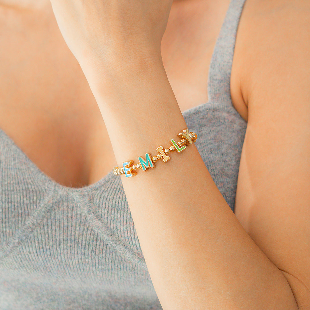 Rainbow Candy Letter Bracelet