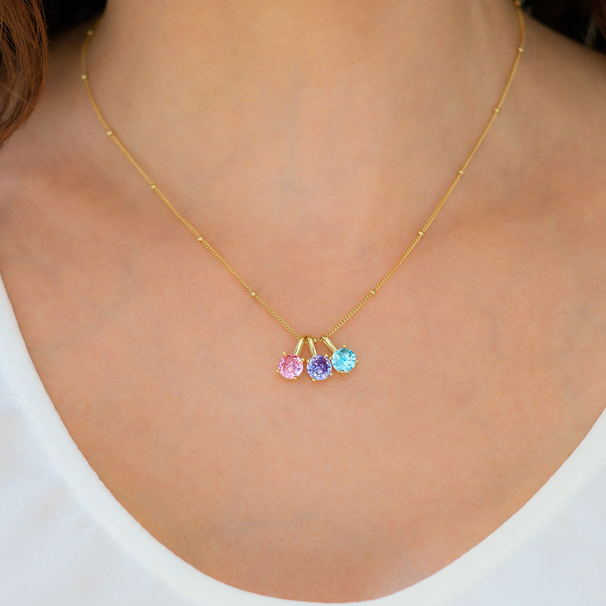 Dainty Birthstone Pendant Necklace