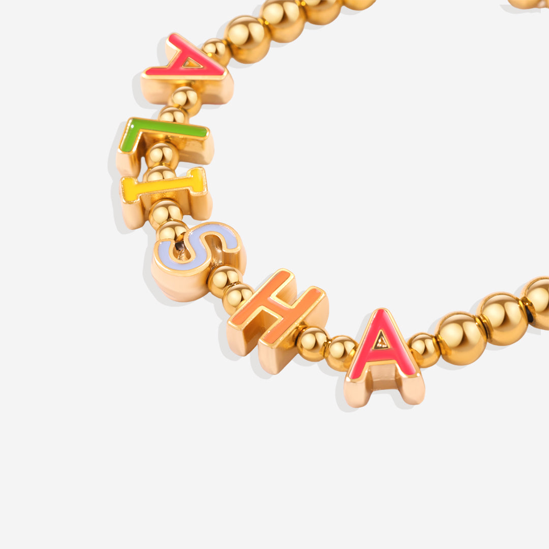 Rainbow Candy Letter Bracelet