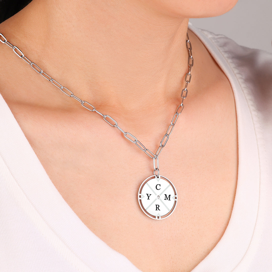 Personalized Compass Pendant Necklace