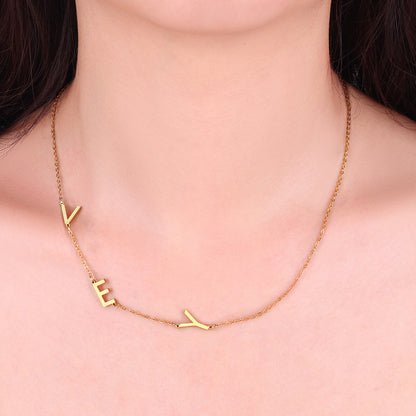 Asymmetrical Initials Necklace