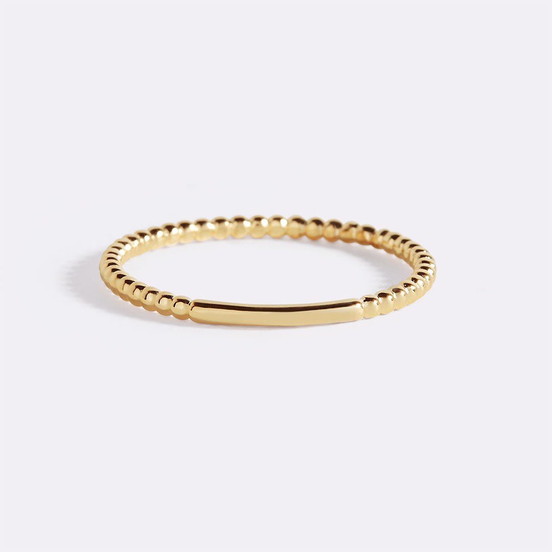 Gold Vermeil Dainty Stacking Beaded Ring