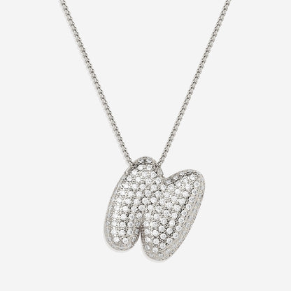 Pave Initial Bubble Necklace