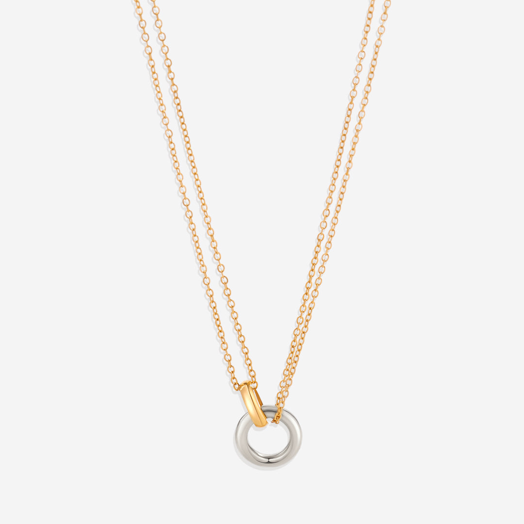 Double Chain Connection Necklace