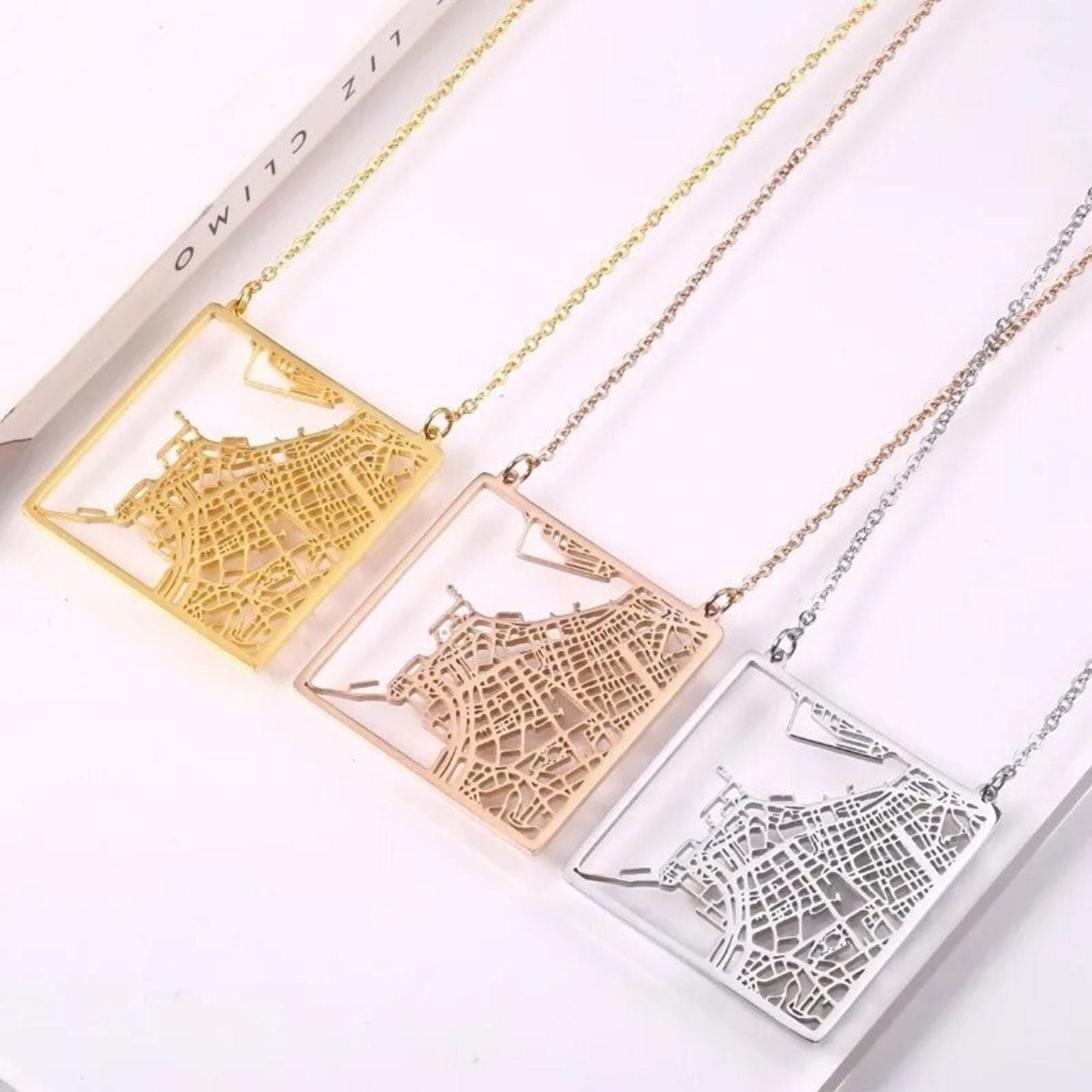 Custom Map Necklace