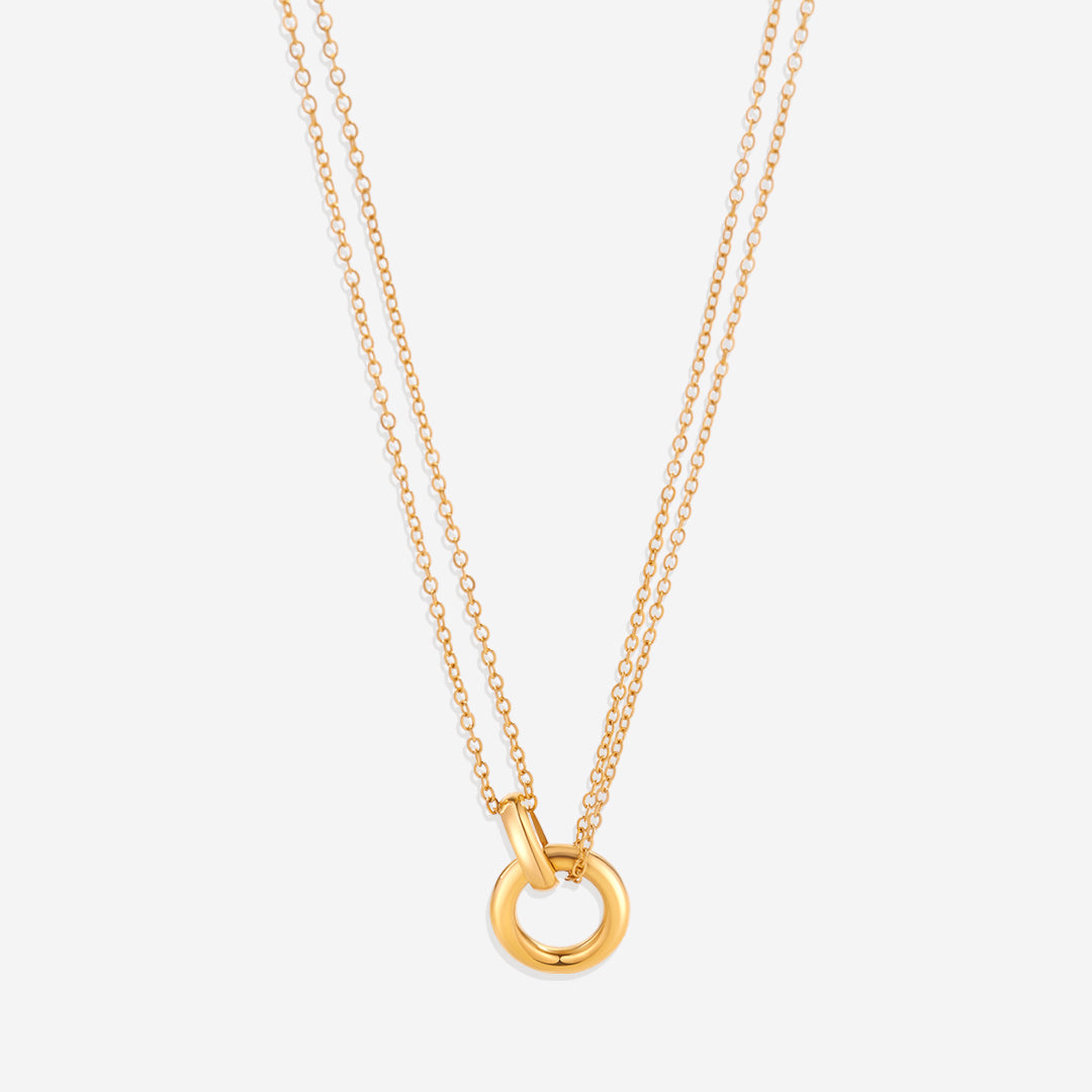 Double Chain Connection Necklace