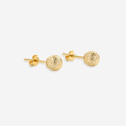 Textured Gold Ball Studs